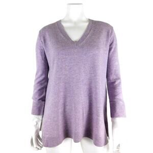 J. Crew Lavender Purple Layered Look Wool Blend V-Neck Sweater Size X-Small